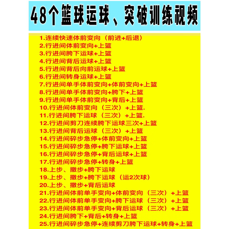 篮球基础训练视频教程第一节
